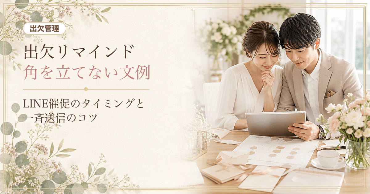結婚式の出欠リマインドの仕方｜LINEで角を立てない催促の文例・タイミング・一斉送信のコツ