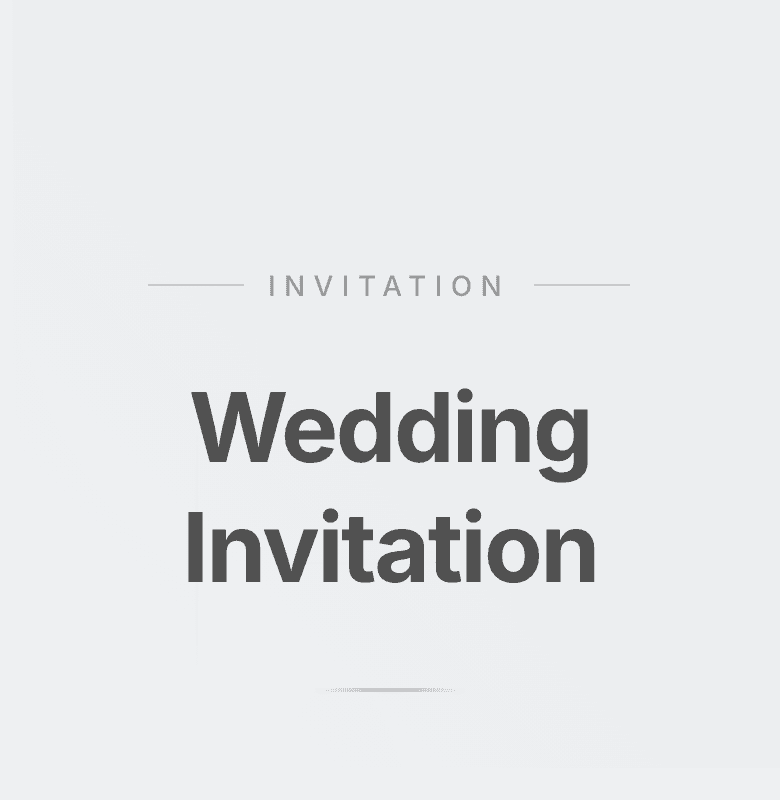 淡いグレーの背景に太字のWedding Invitationを中央配置したWedLinkのSimpleテンプレート表紙