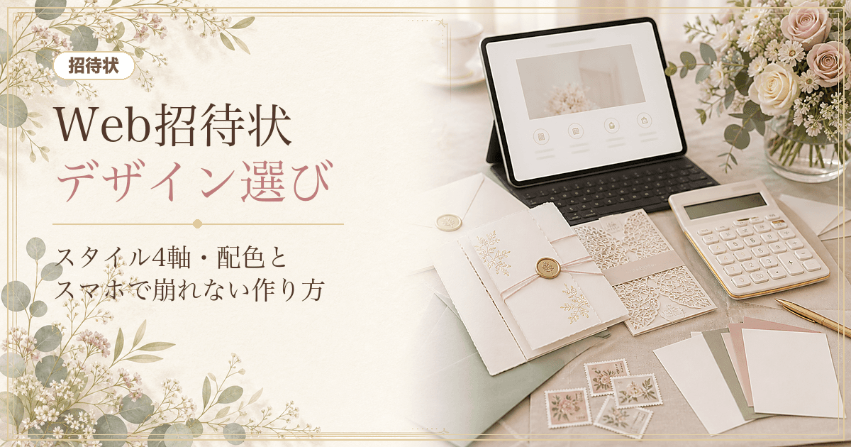 Web招待状のおしゃれなデザインの選び方|実例・配色・フォント・スマホ確認